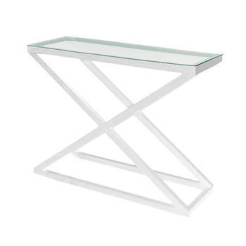 Прямоугольный стол X-Loft Glass с ножками белого цвета